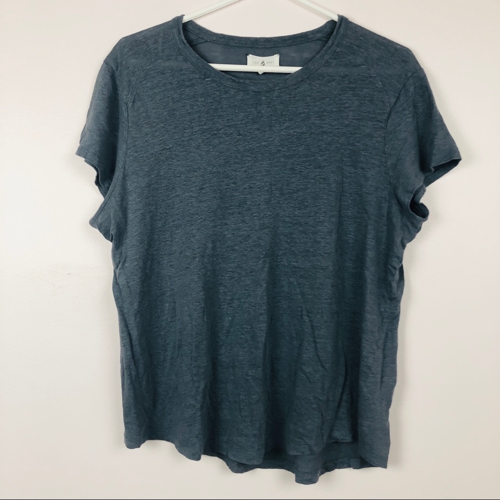 Lou & Grey Cool Toned Blue Scoop Neck Tee Large